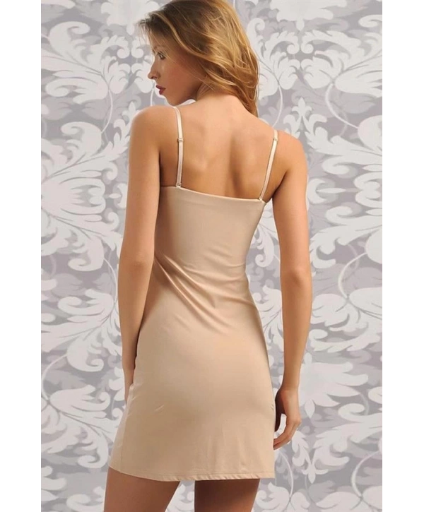 Mikropolyamid Kumaşlı Askıları Çıkabilen Straplez Kısa Elbise Altı Kombinezon