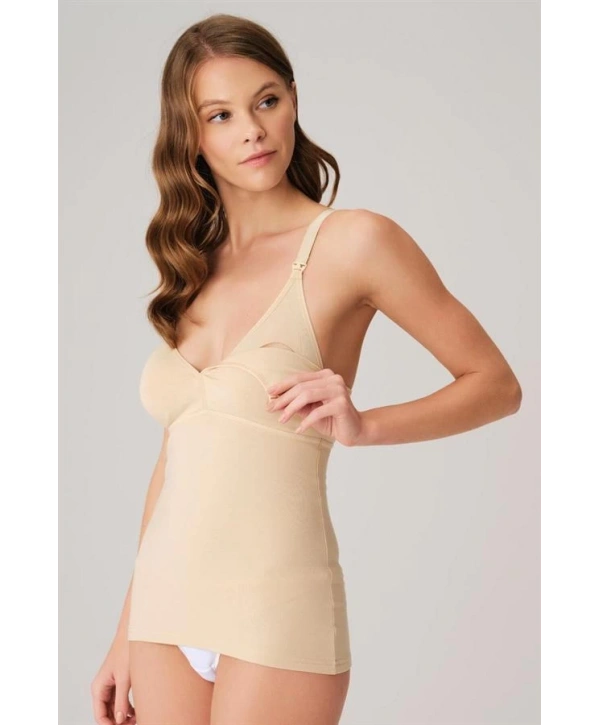 Modal Pamuklu Lohusa Önden Açılan Ten Emzirme Atleti