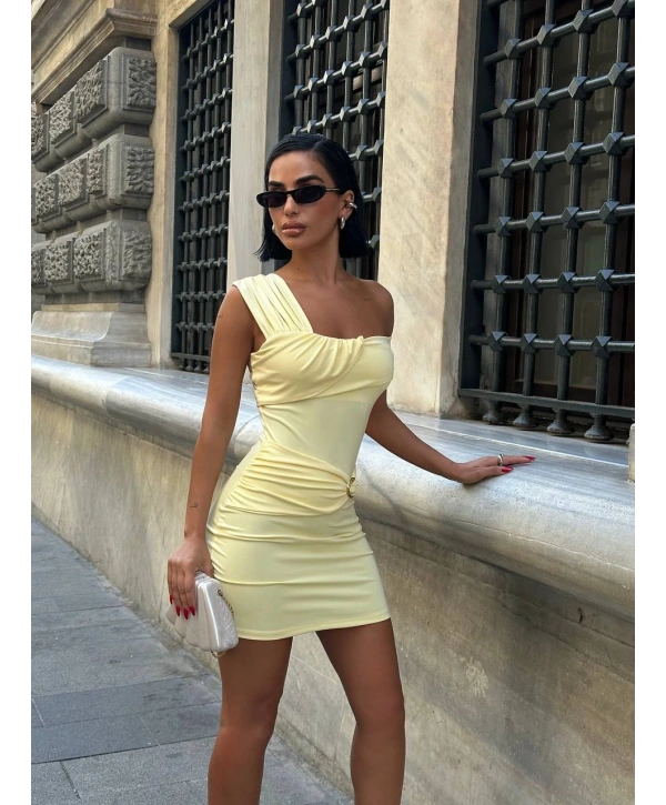  Morliva Aksesuar Detaylı Mini Boy Elbise