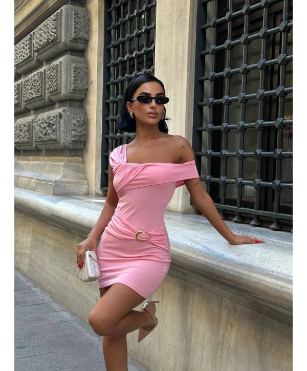  Morliva Aksesuar Detaylı Mini Boy Elbise