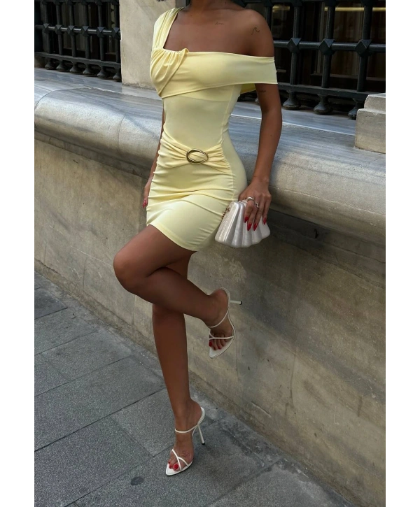  Morliva Aksesuar Detaylı Mini Boy Elbise