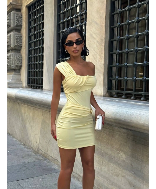  Morliva Aksesuar Detaylı Mini Boy Elbise