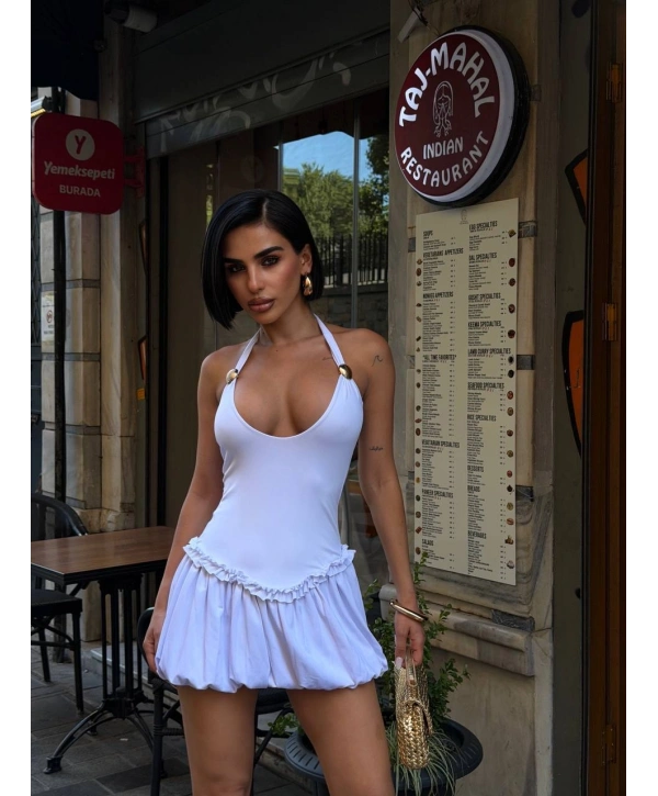 Morliva Aksesuarlı Mini Boy Elbise 1113