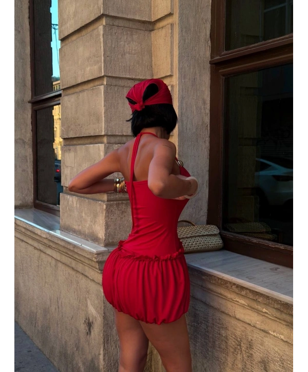 Morliva Aksesuarlı Mini Boy Elbise 1113