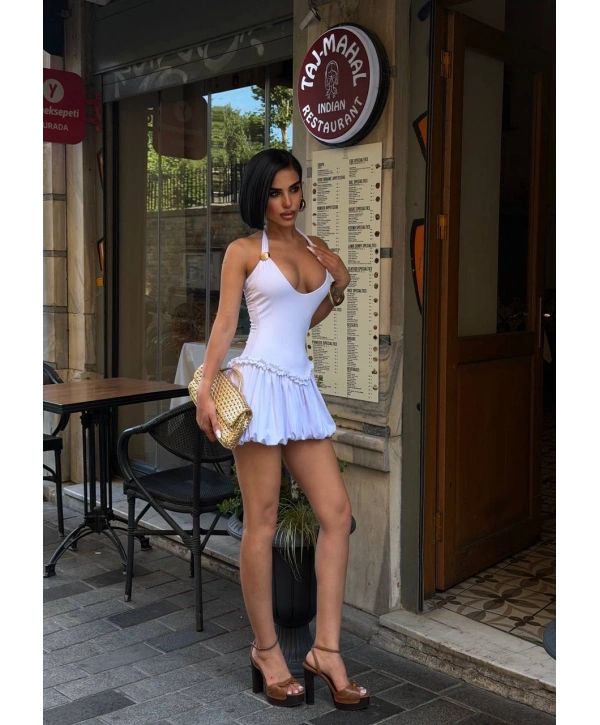 Morliva Aksesuarlı Mini Boy Elbise 1113