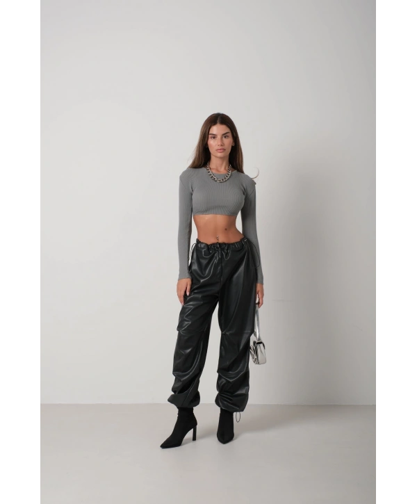 Morliva Basic Crop Triko Bluz