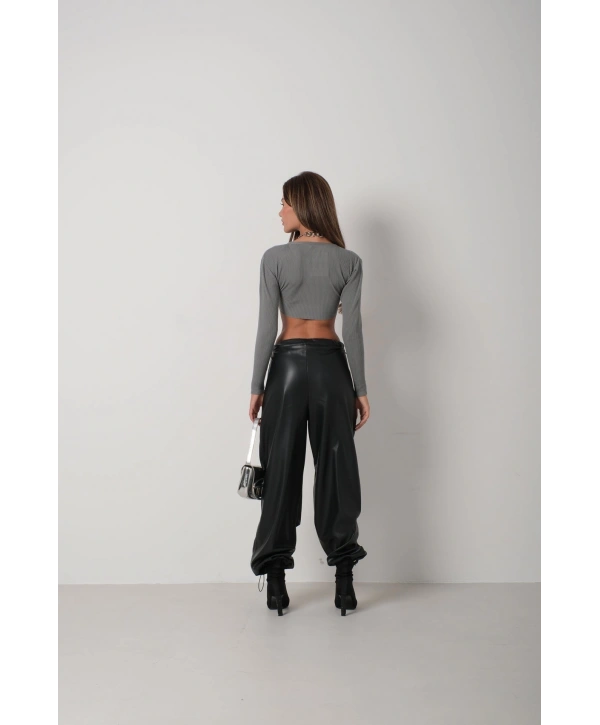 Morliva Basic Crop Triko Bluz