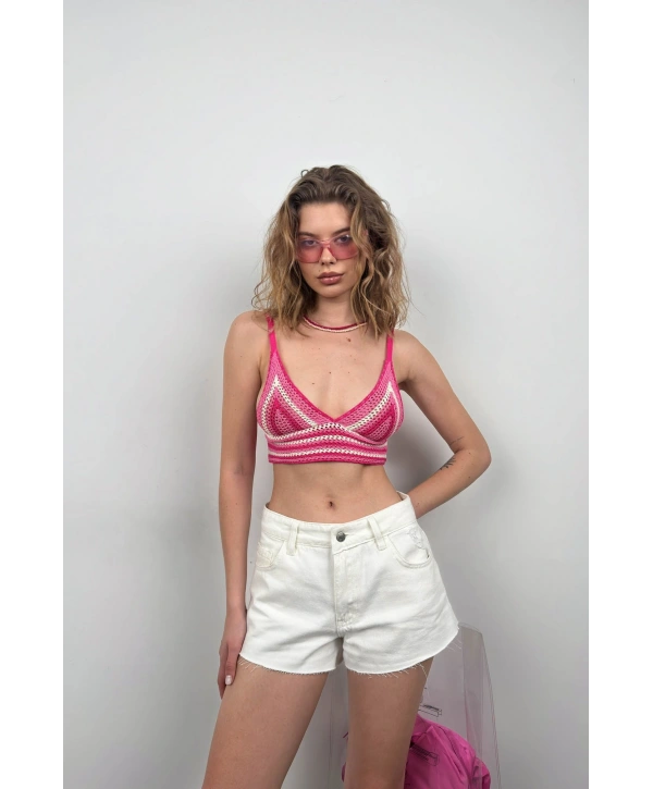 Morliva Desenli Örgü Crop