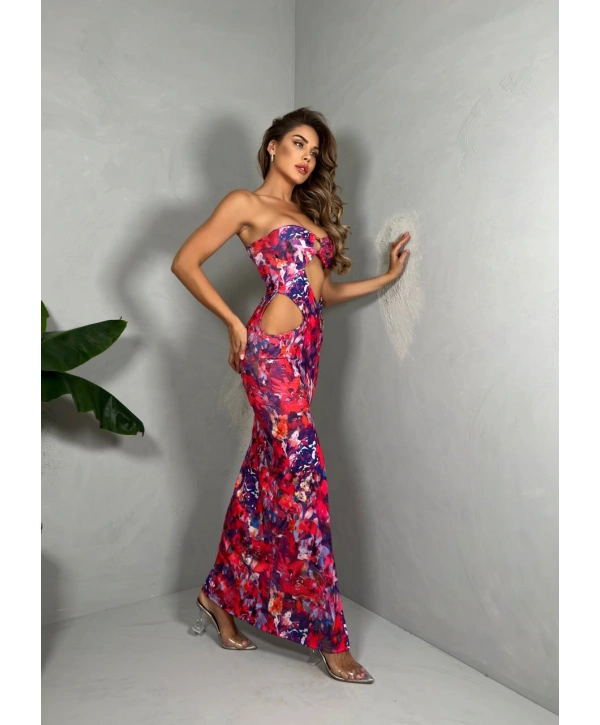 Morliva Esnek Kumaş Dekolte Elbise