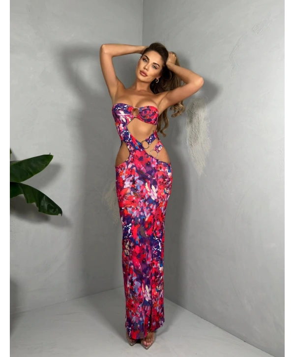 Morliva Esnek Kumaş Dekolte Elbise