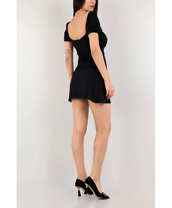 Morliva Göğsü Drapeli Aerobin Kumaş Mini Elbise