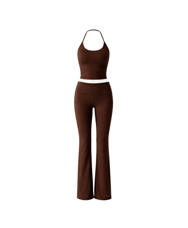 Morliva İp Askılı Bluz Wide Leg Pantolon İkili Takım
