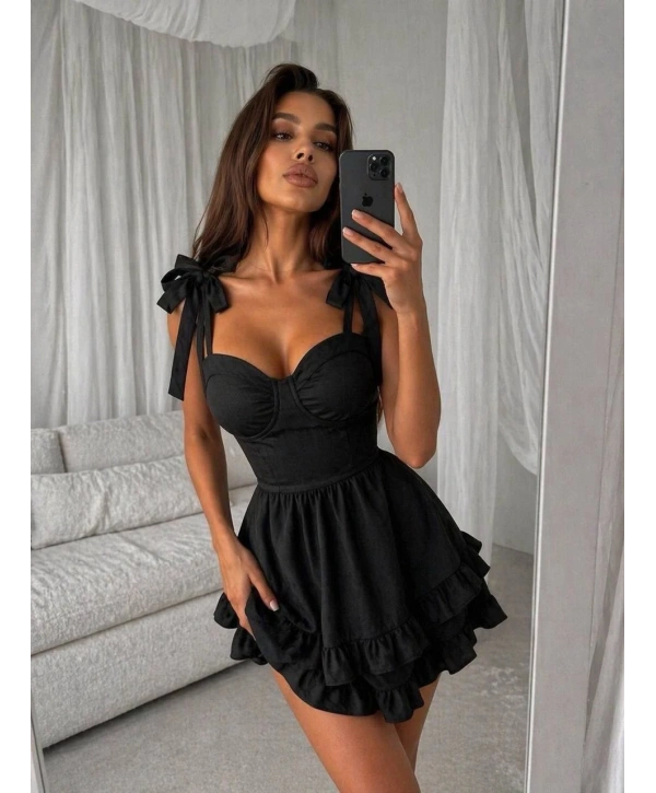 Morliva Jasmin Poplin Elbise Siyah