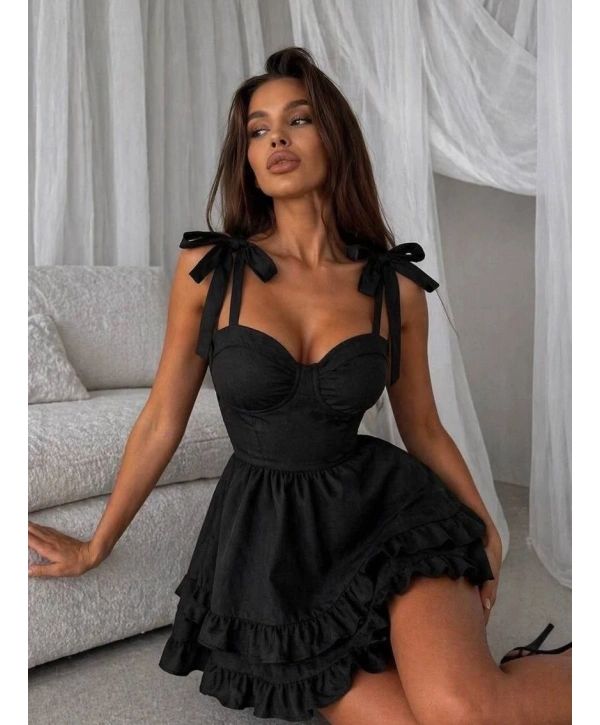 Morliva Jasmin Poplin Elbise Siyah