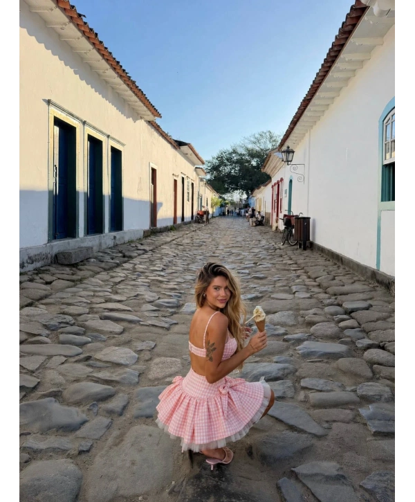 Morliva Kselia Pileli Elbise Pembe