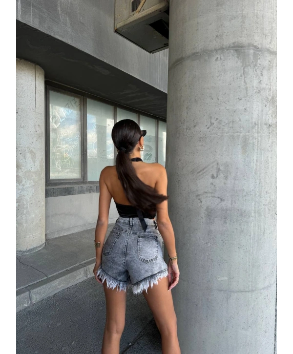 Morliva lazer kesim denim şort 2931