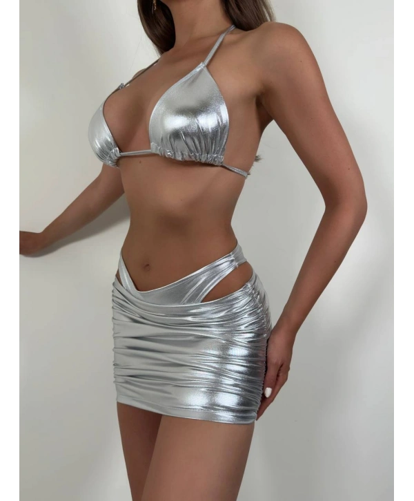 Morliva Morliva Lame üçlü takım bikini 2284