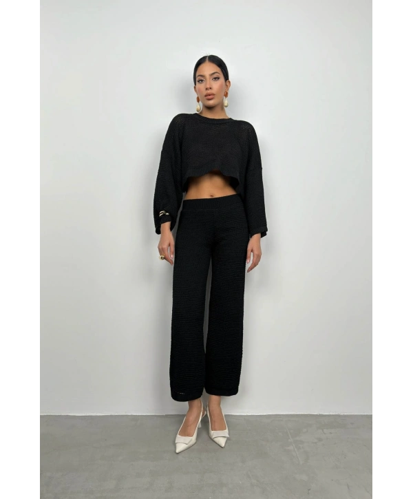 Morliva Oversize Triko Bluz Pantolon Takım