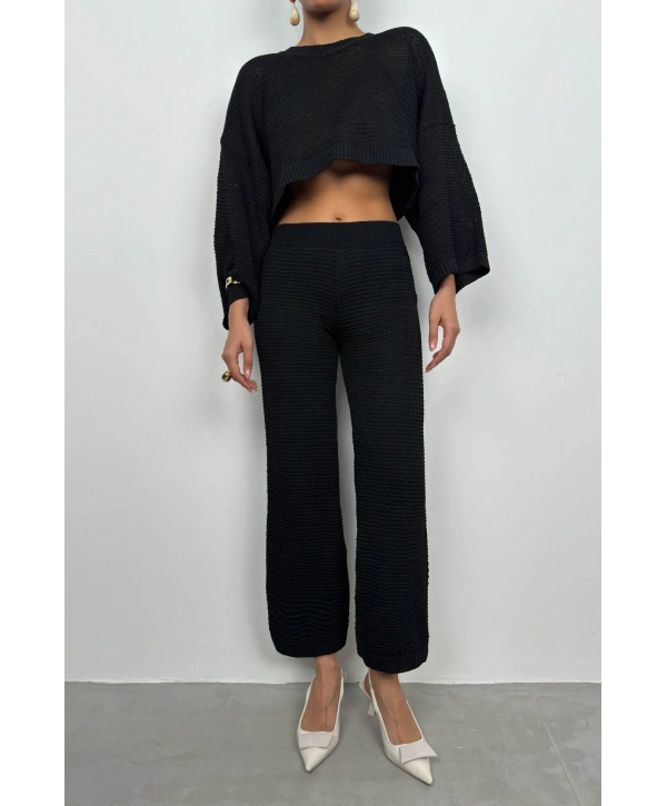 Morliva Oversize Triko Bluz Pantolon Takım