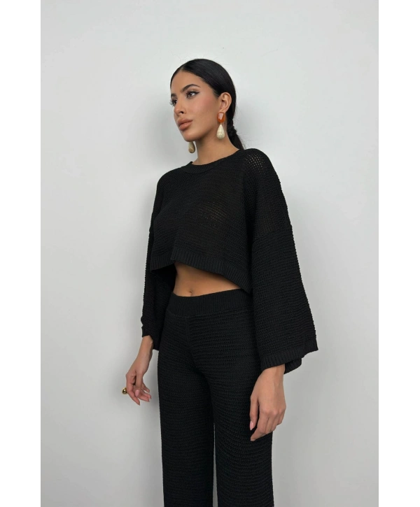 Morliva Oversize Triko Bluz Pantolon Takım