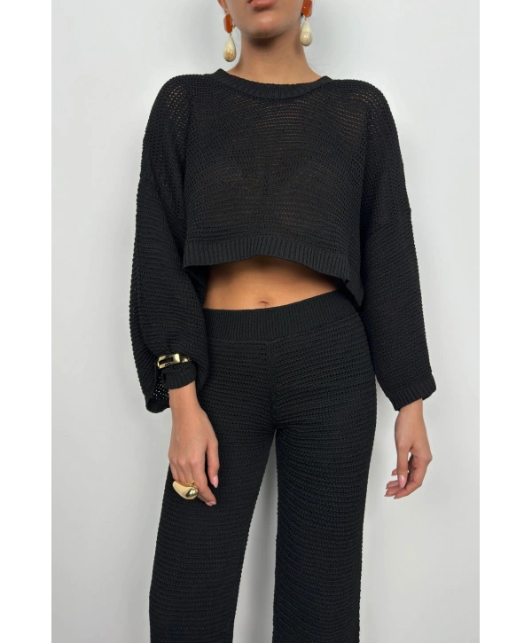 Morliva Oversize Triko Bluz Pantolon Takım
