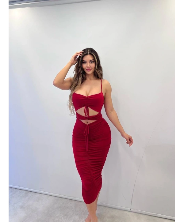 Morliva sandy kumaş full likra kalem elbise 2154