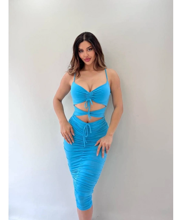Morliva sandy kumaş full likra kalem elbise  2154