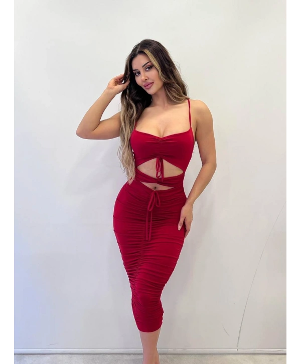 Morliva sandy kumaş full likra kalem elbise 2154