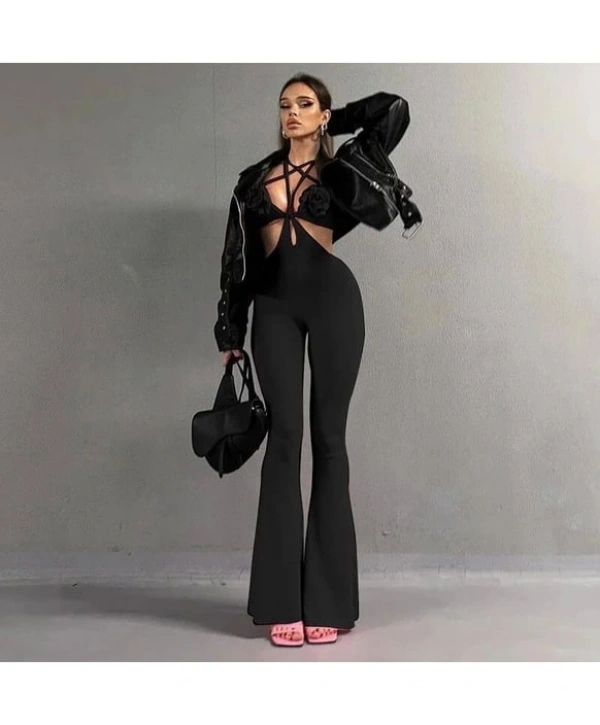 Morliva Siyah Dekolte Tulum