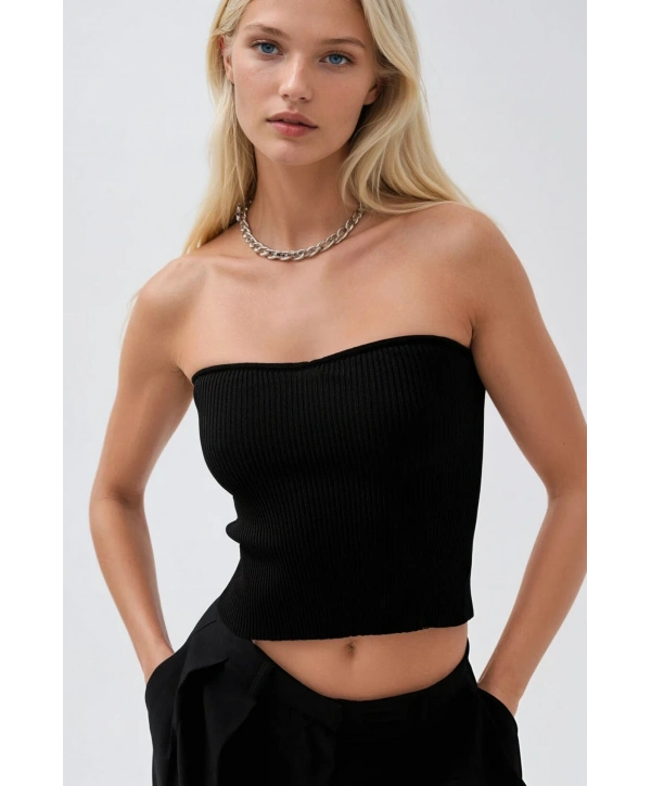 Morliva Straplez Dokulu Crop