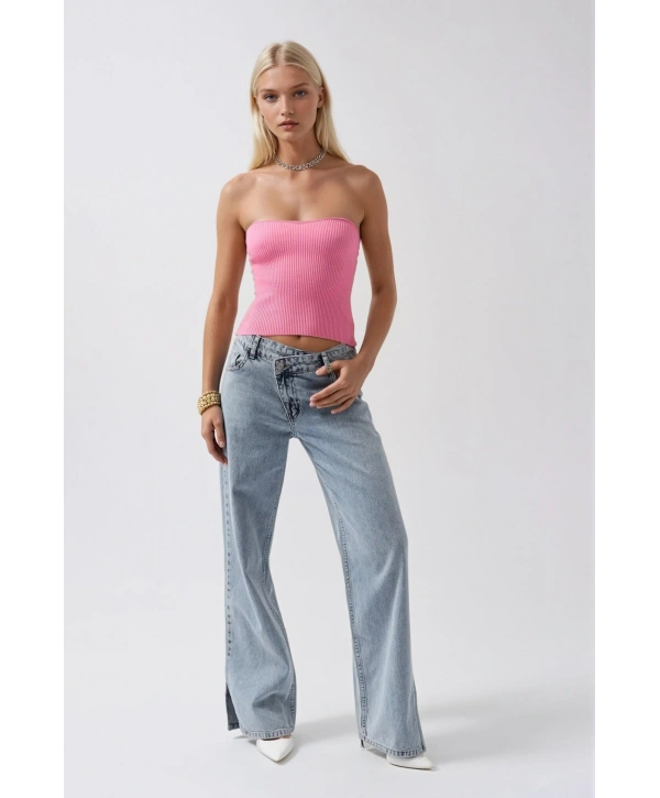 Morliva Straplez Dokulu Crop