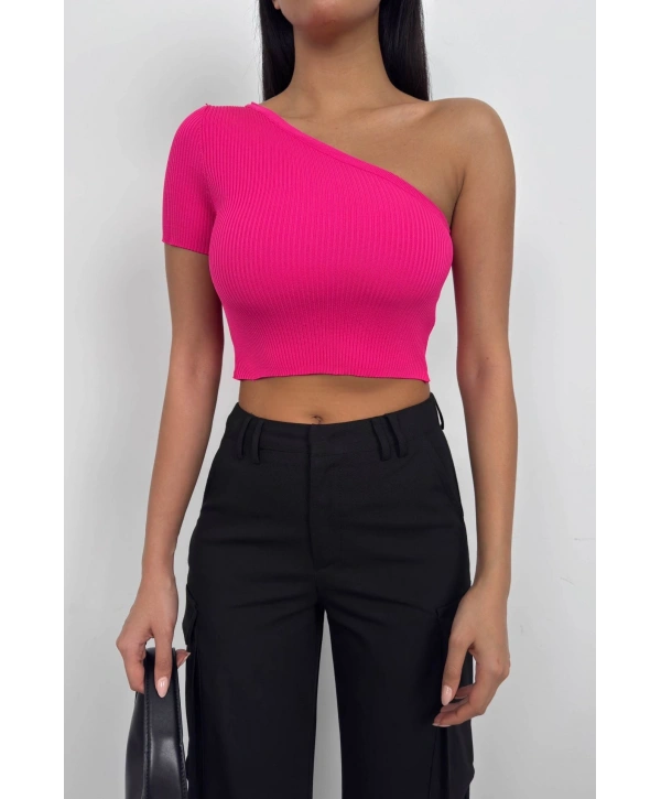 Morliva Tek Omuz Crop Bluz