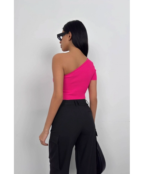 Morliva Tek Omuz Crop Bluz