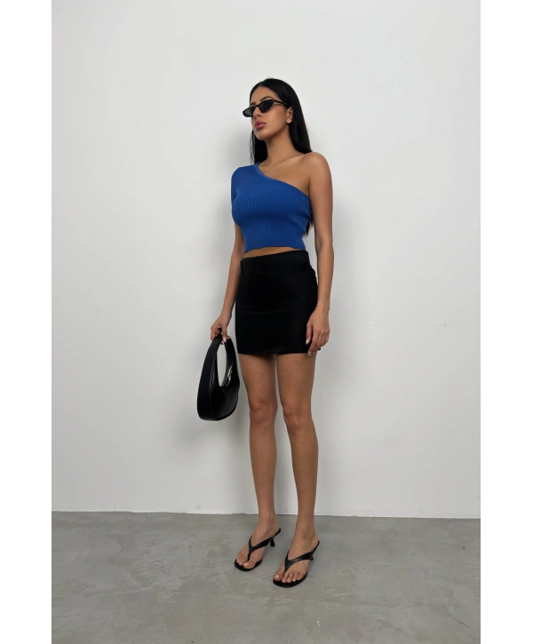 Morliva Tek Omuz Crop Bluz