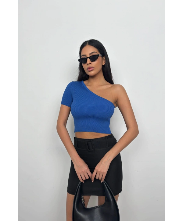 Morliva Tek Omuz Crop Bluz