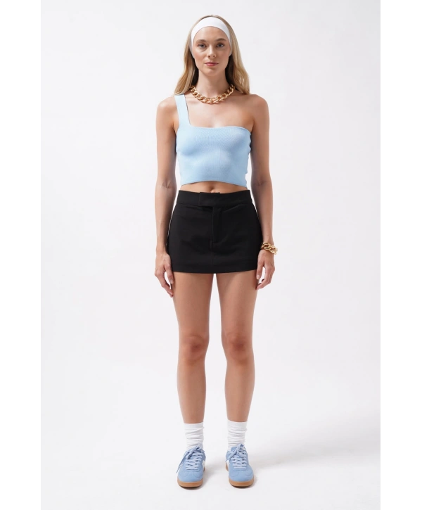 Morliva Tek Omuz Crop Bluz