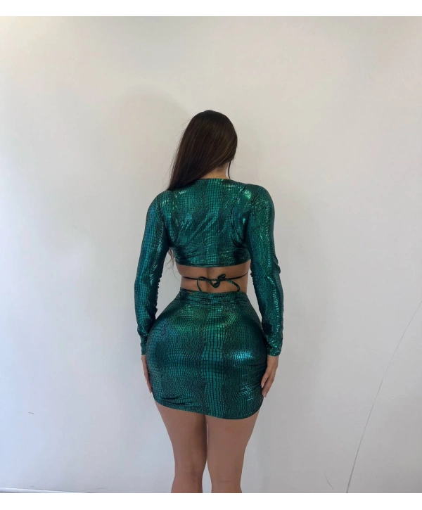 Morliva thal lumaş parlak 2 li takım mini