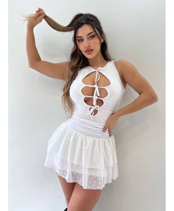 Morliva Tül kumaş içi astarlı mini kloş