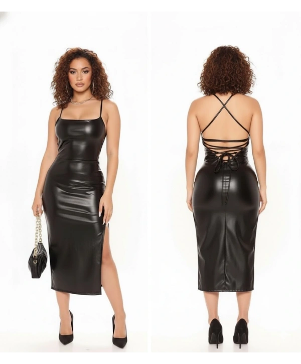 Morliva Uzun Deri Sırt Dekolteli Elbise