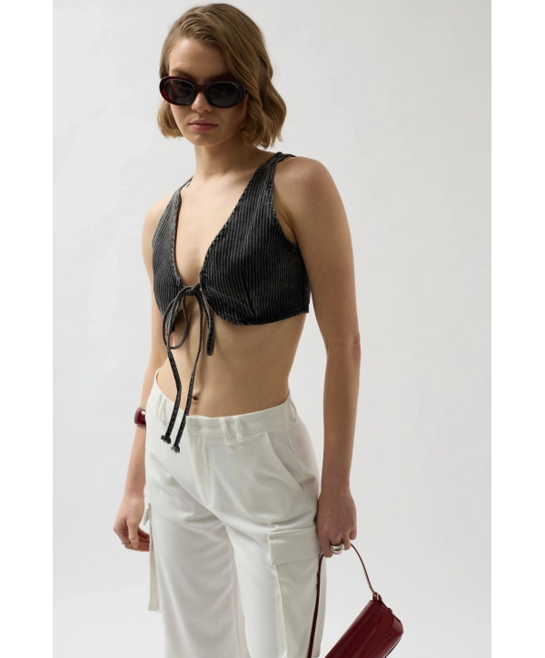 Morliva Yelek Form Denim Bra