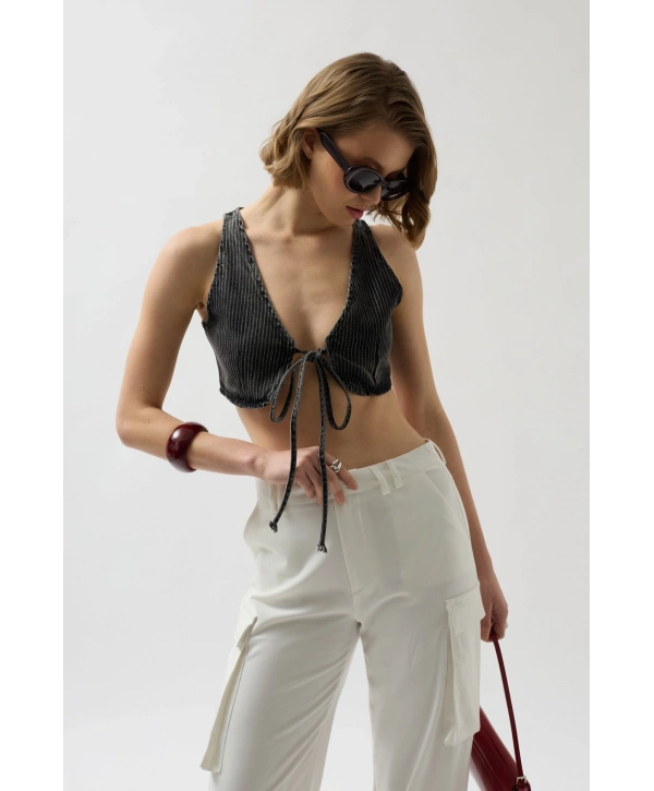 Morliva Yelek Form Denim Bra