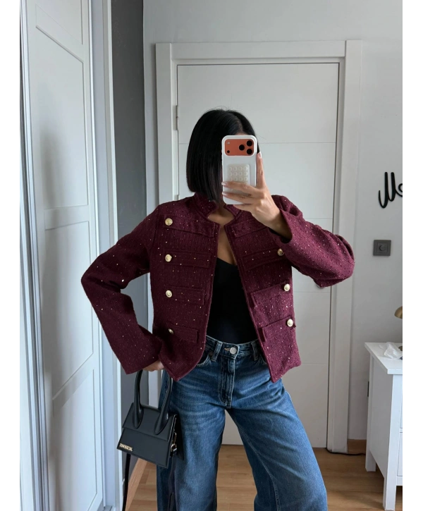 Morliva Yeni Sezon Pullu Chanel Model Ceket
