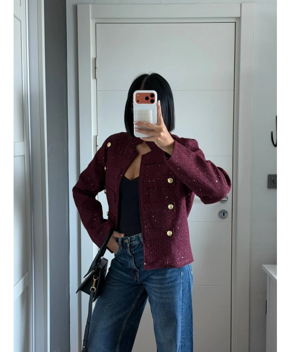 Morliva Yeni Sezon Pullu Chanel Model Ceket