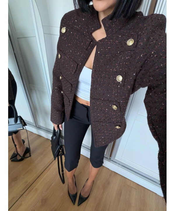 Morliva Yeni Sezon Pullu Chanel Model Ceket