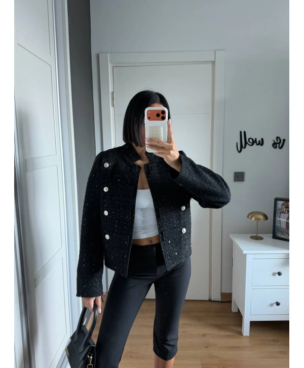Morliva Yeni Sezon Pullu Chanel Model Ceket