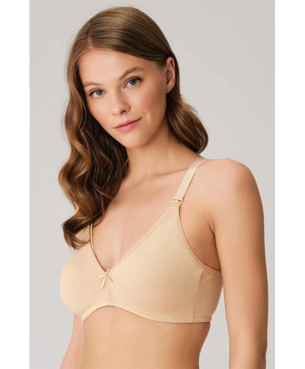 Pamuklu Balensiz Lohusa Önden Açılan Ten Emzirme Sütyeni