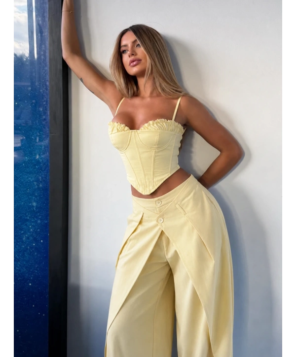SALGU BÜSTİYER & PANTOLON TAKIM SARI