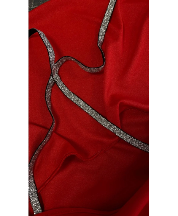 Simli Askılı Fantezi Elbise