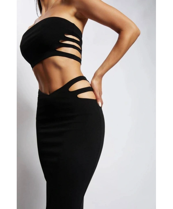 Siyah Yırtmaçlı İkili Takım