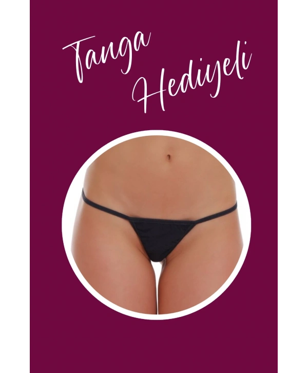 Transparan Siyah Kısa Tül Gecelik TM1227